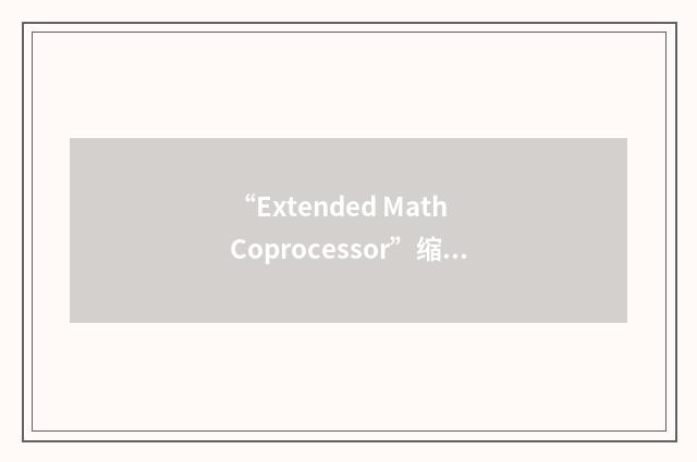 “Extended Math Coprocessor”缩略