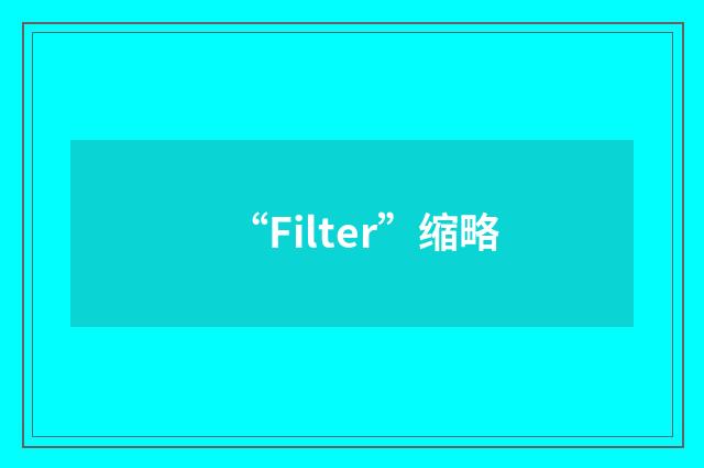 “Filter”缩略