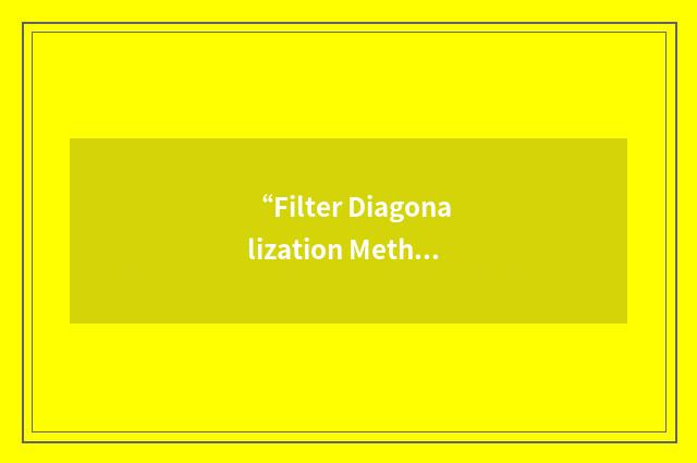 “Filter Diagonalization Method”缩略
