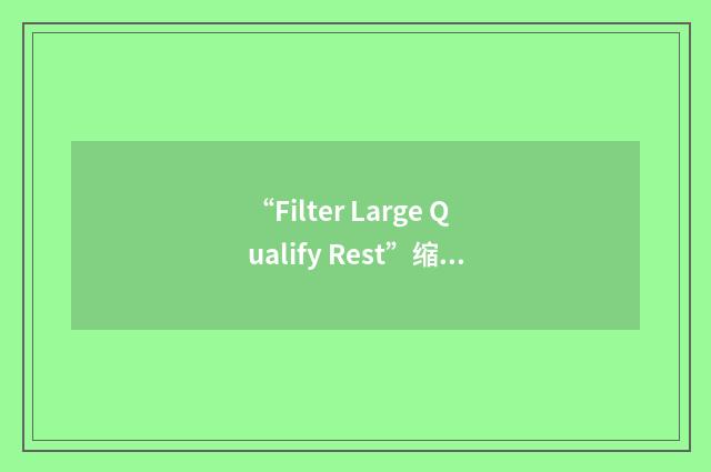 “Filter Large Qualify Rest”缩略