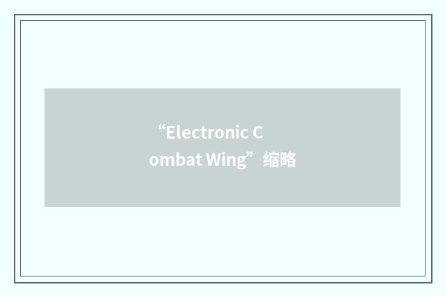 “Electronic Combat Wing”缩略