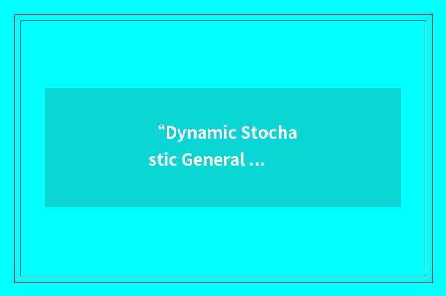 “Dynamic Stochastic General Equilibrium”缩略