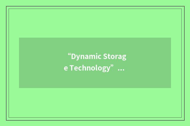 “Dynamic Storage Technology”缩略