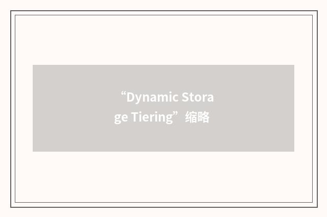 “Dynamic Storage Tiering”缩略