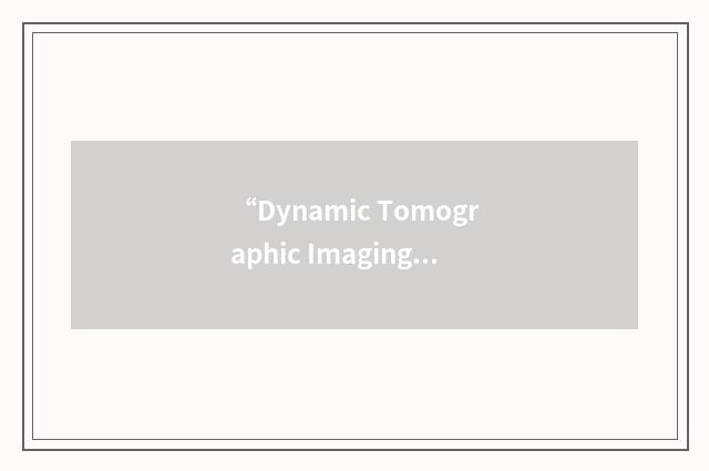 “Dynamic Tomographic Imaging”缩略