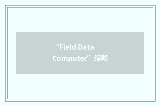 “Field Data Computer”缩略