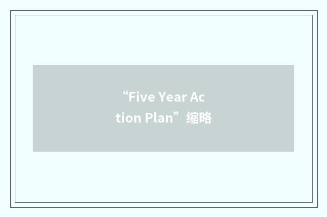 “Five Year Action Plan”缩略