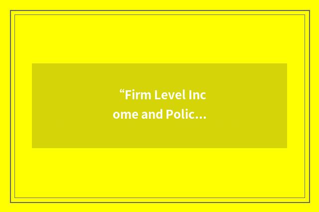 “Firm Level Income and Policy Simulator Model”缩略