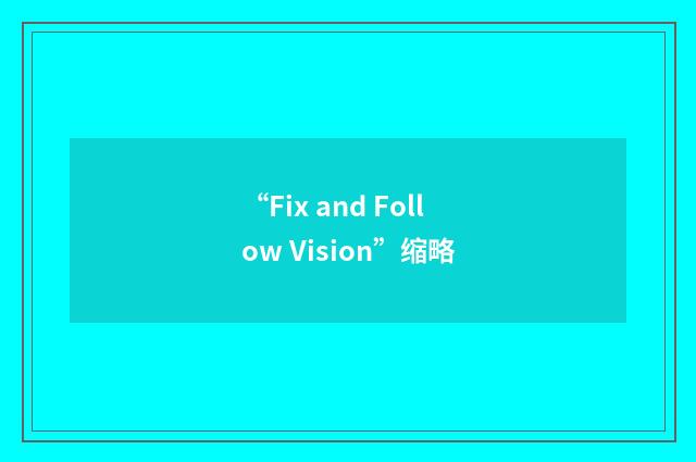 “Fix and Follow Vision”缩略
