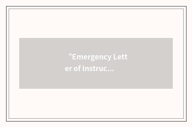 “Emergency Letter of Instructions”缩略