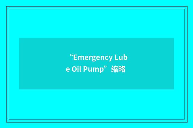 “Emergency Lube Oil Pump”缩略