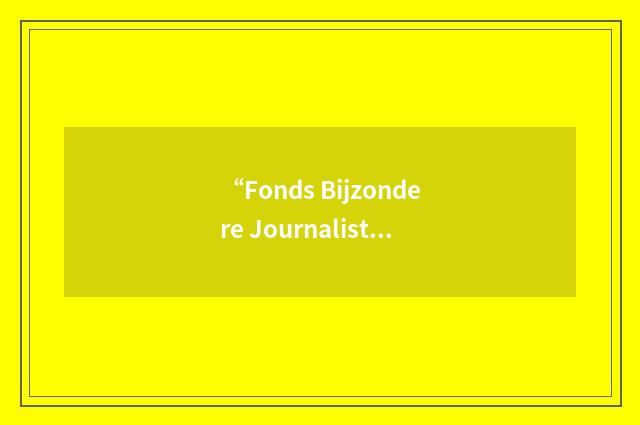 “Fonds Bijzondere Journalistieke Projecten”缩略