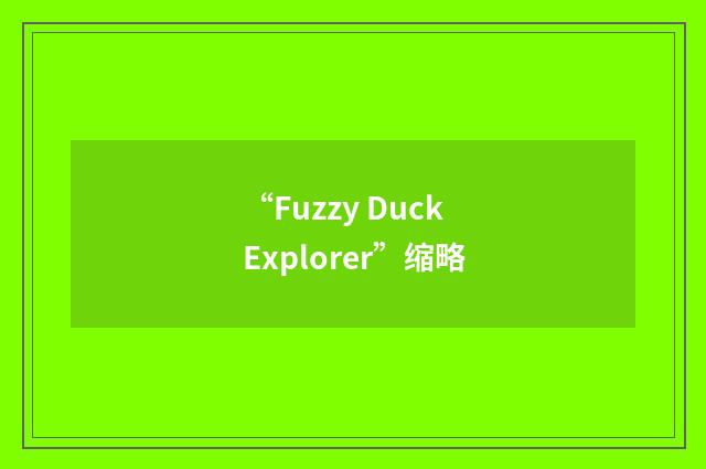 “Fuzzy Duck Explorer”缩略