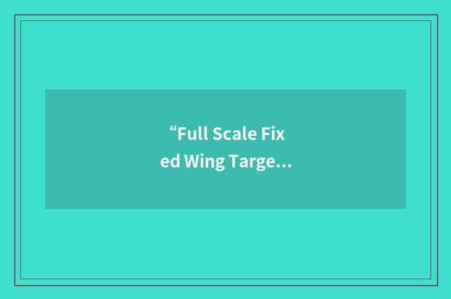 “Full Scale Fixed Wing Target”缩略