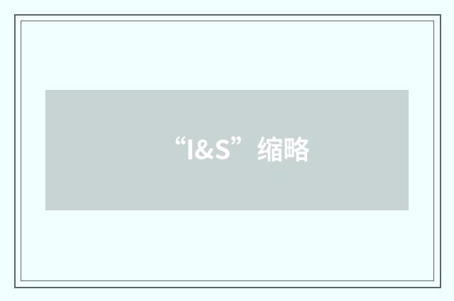 “I&S”缩略
