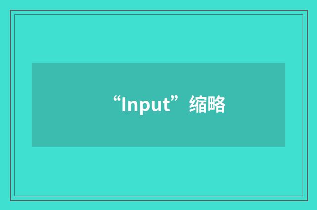 “Input”缩略