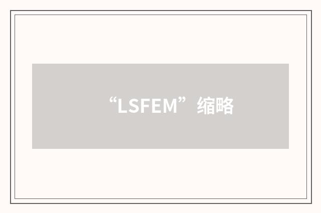 “LSFEM”缩略