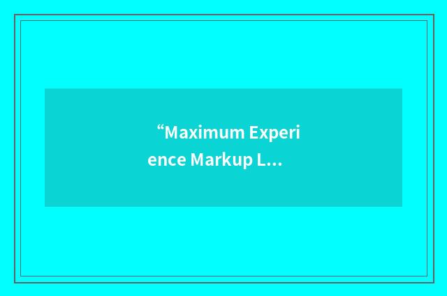 “Maximum Experience Markup Language”缩略