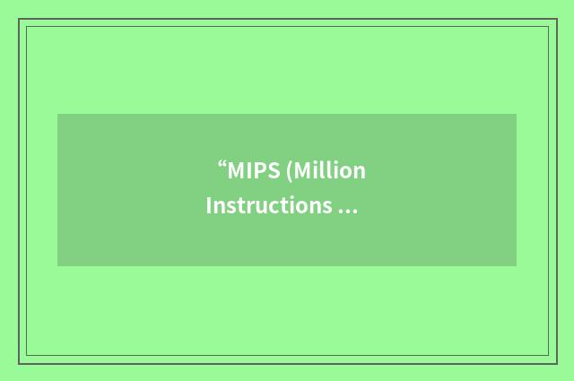 “MIPS (Million Instructions Per Second) Digital Media Extensions”缩略