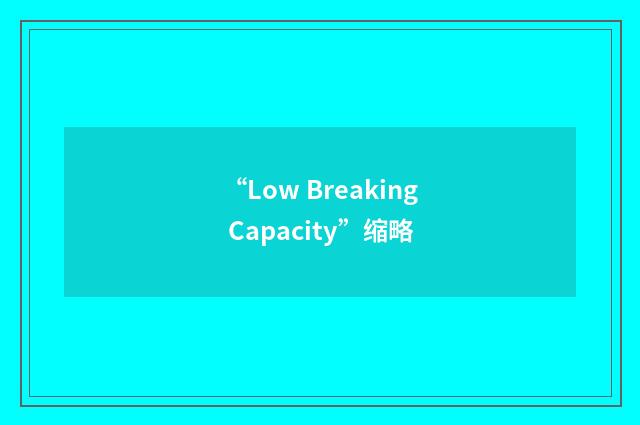 “Low Breaking Capacity”缩略