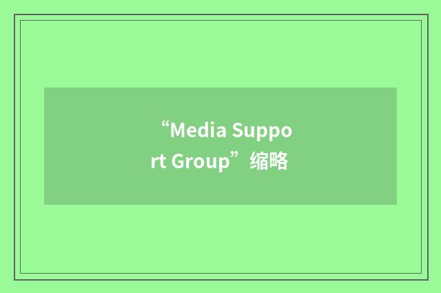“Media Support Group”缩略