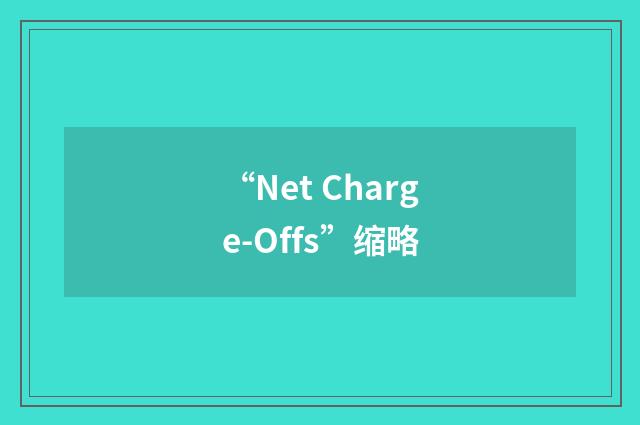 “Net Charge-Offs”缩略