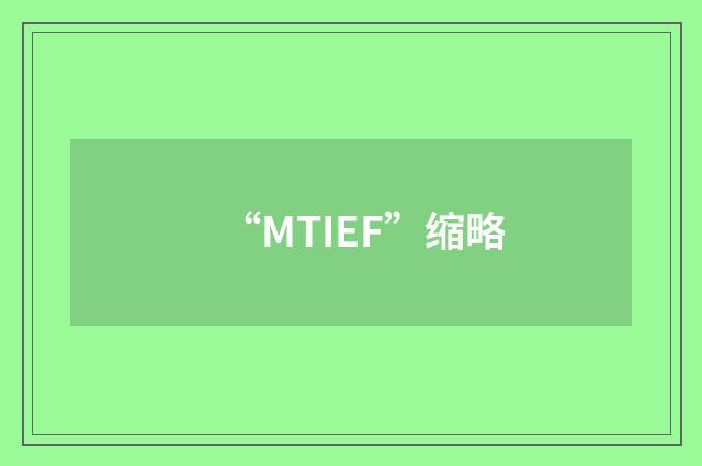 “MTIEF”缩略