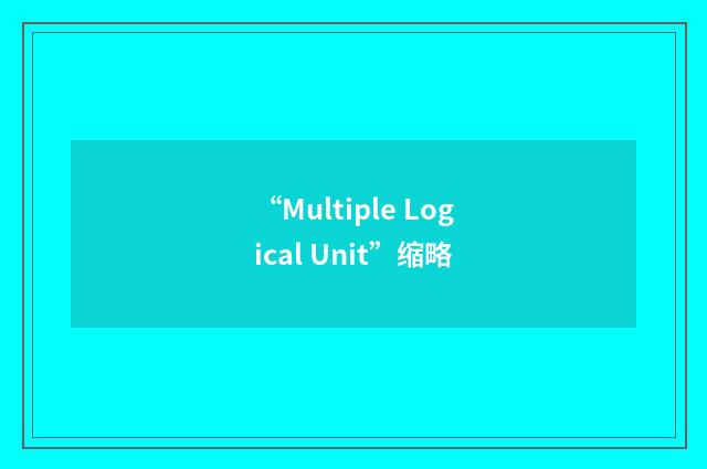 “Multiple Logical Unit”缩略