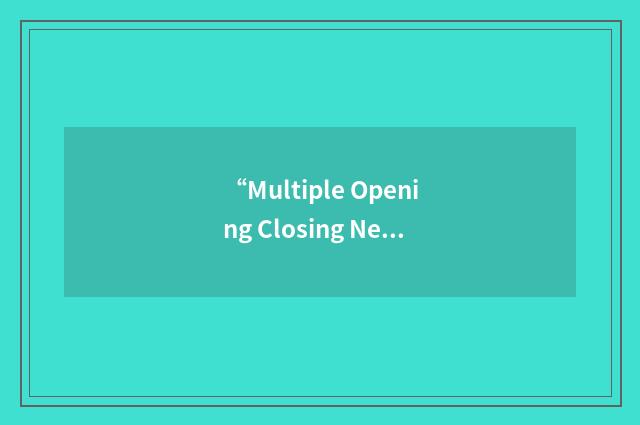 “Multiple Opening Closing Net Environmental Sensing System”缩略