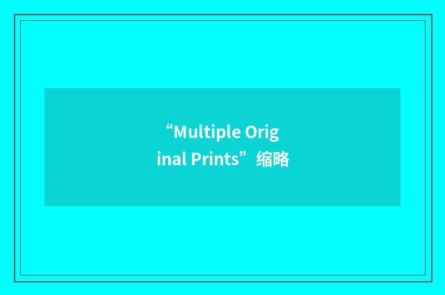 “Multiple Original Prints”缩略