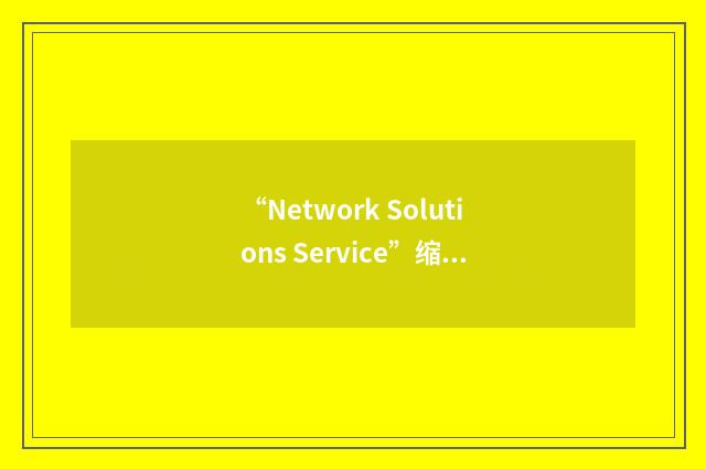 “Network Solutions Service”缩略