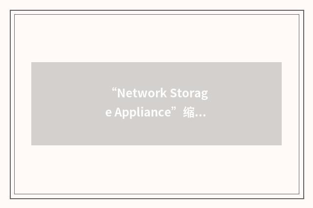 “Network Storage Appliance”缩略