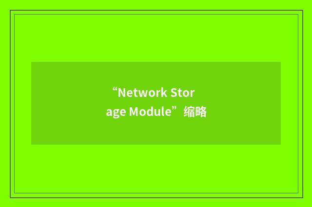 “Network Storage Module”缩略