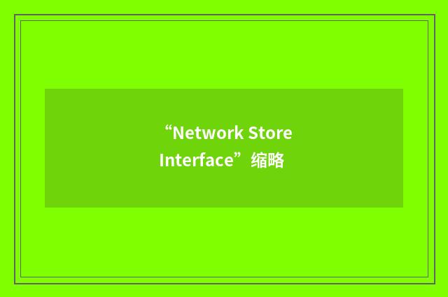 “Network Store Interface”缩略