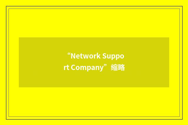 “Network Support Company”缩略
