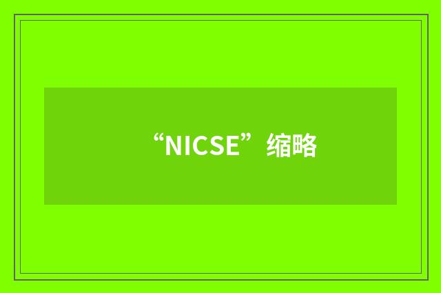 “NICSE”缩略