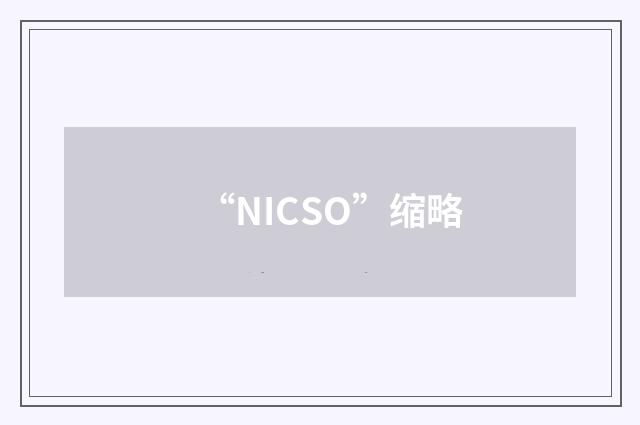 “NICSO”缩略