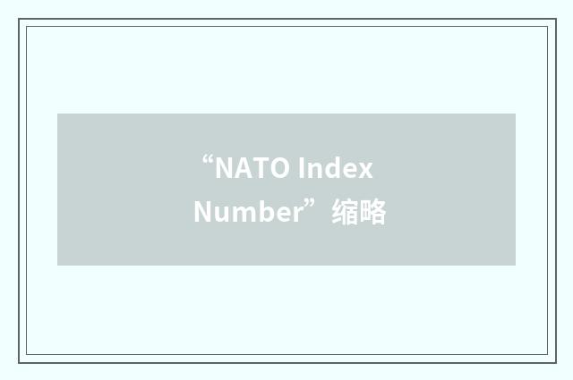 “NATO Index Number”缩略