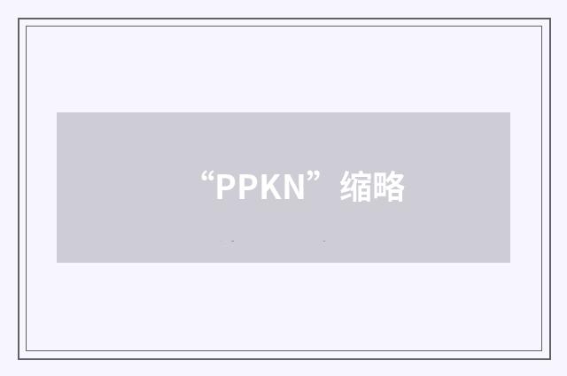 “PPKN”缩略