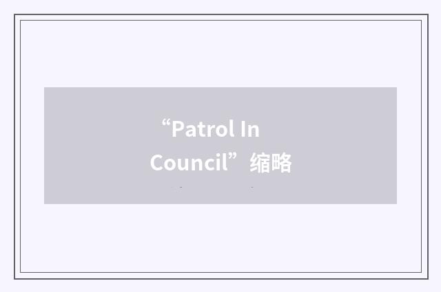 “Patrol In Council”缩略