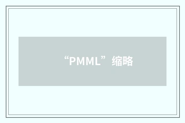“PMML”缩略