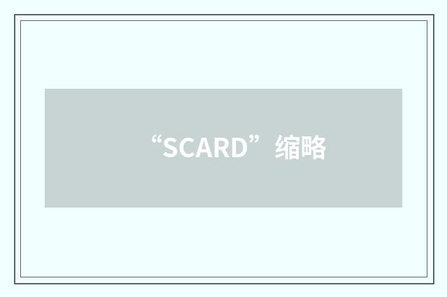 “SCARD”缩略
