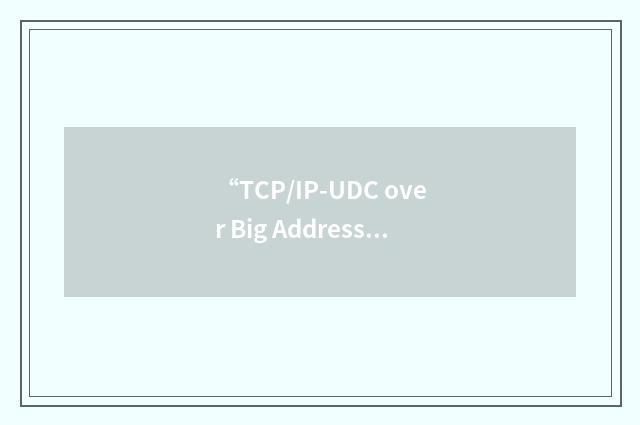 “TCP/IP-UDC over Big Addresses”缩略