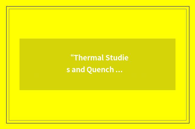 “Thermal Studies and Quench Protection”缩略