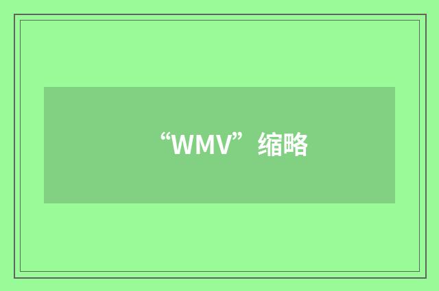 “WMV”缩略