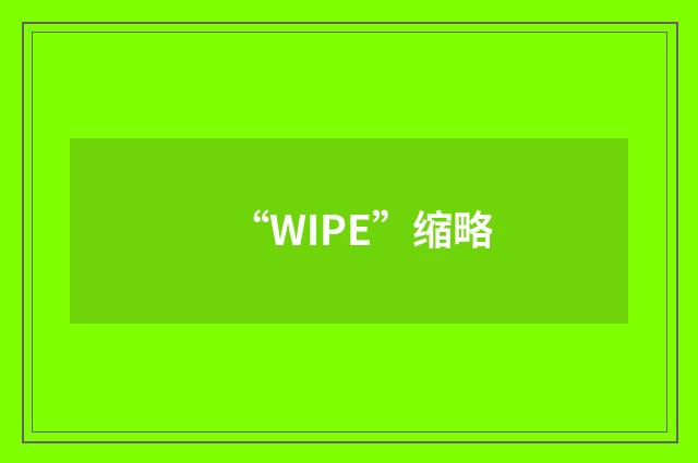 “WIPE”缩略
