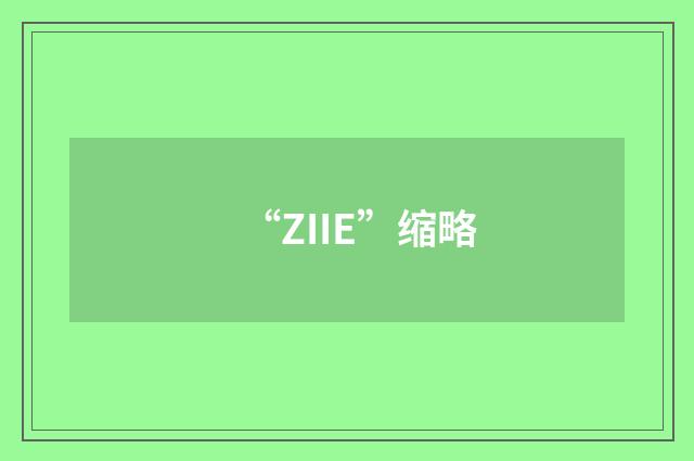 “ZIIE”缩略