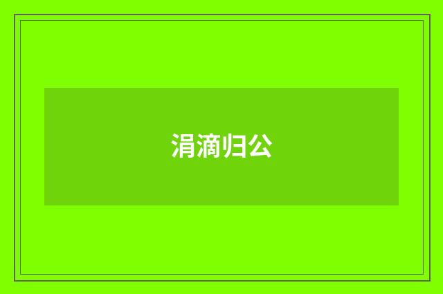 涓滴归公