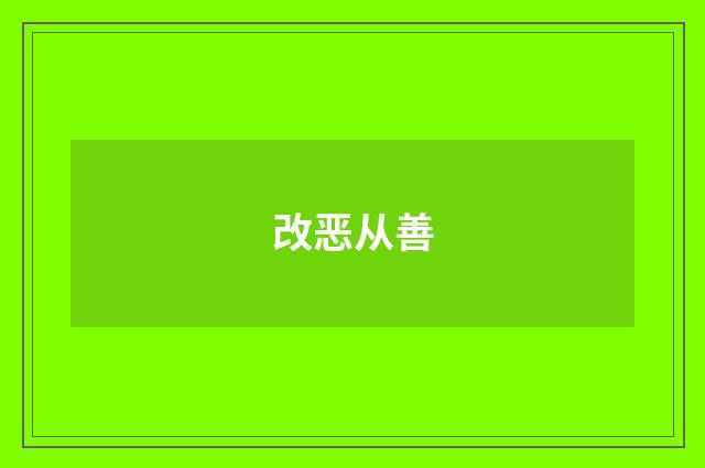 改恶从善