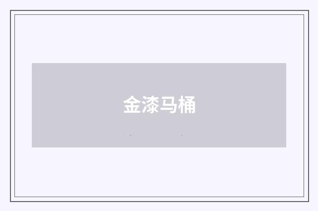 金漆马桶